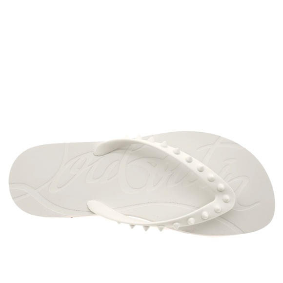 Christian Louboutin Loubi Flip Flop White Rubber Size 11 US New main image 4